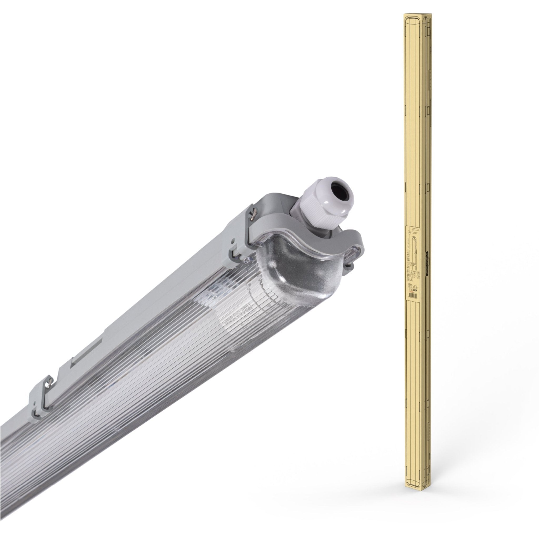 Proventa LED TL 4 armaturen met lampen 150 cm - Koud wit licht 6500 K - Waterdicht - Complete set - 4 stuks - LED.nl