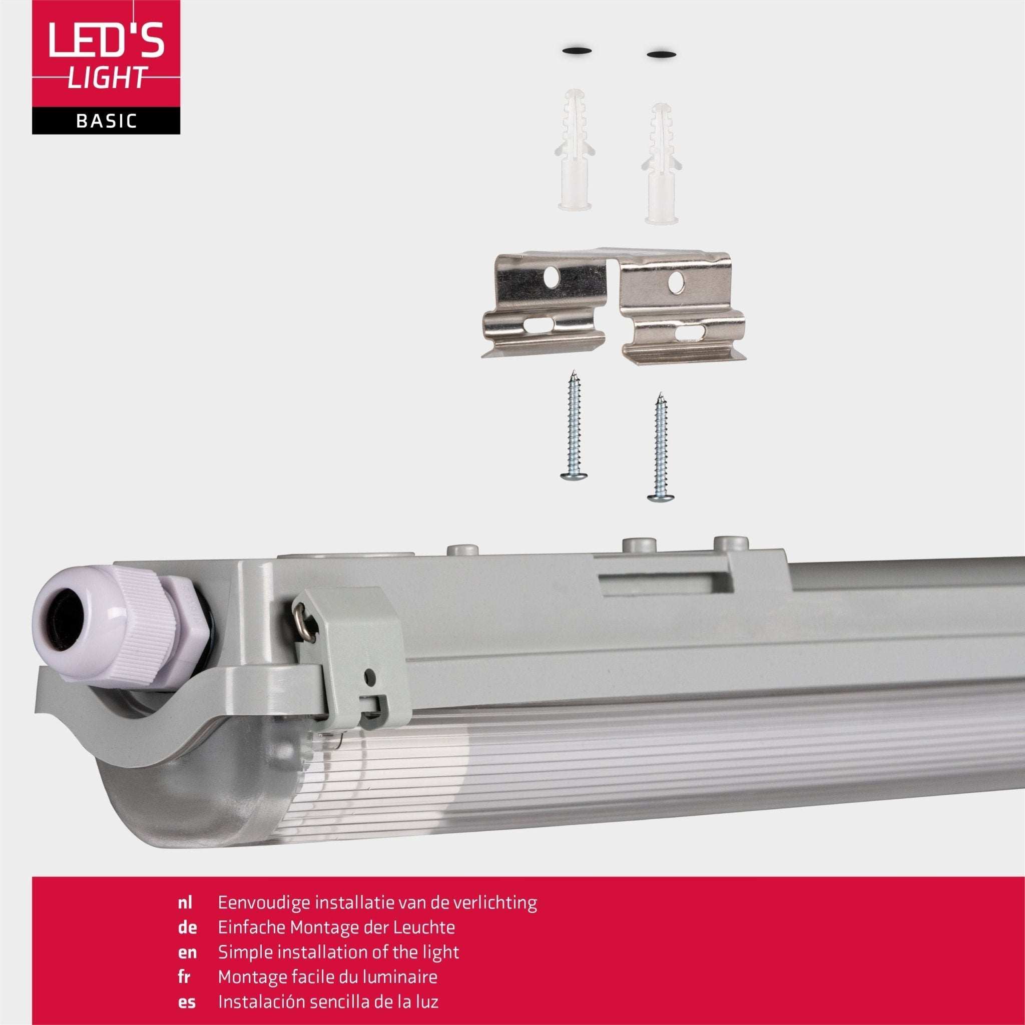 Proventa LED TL armaturen met lampen 120 cm - Koud wit licht 6500 K - Waterdicht - Complete set - 4 stuks - LED.nl