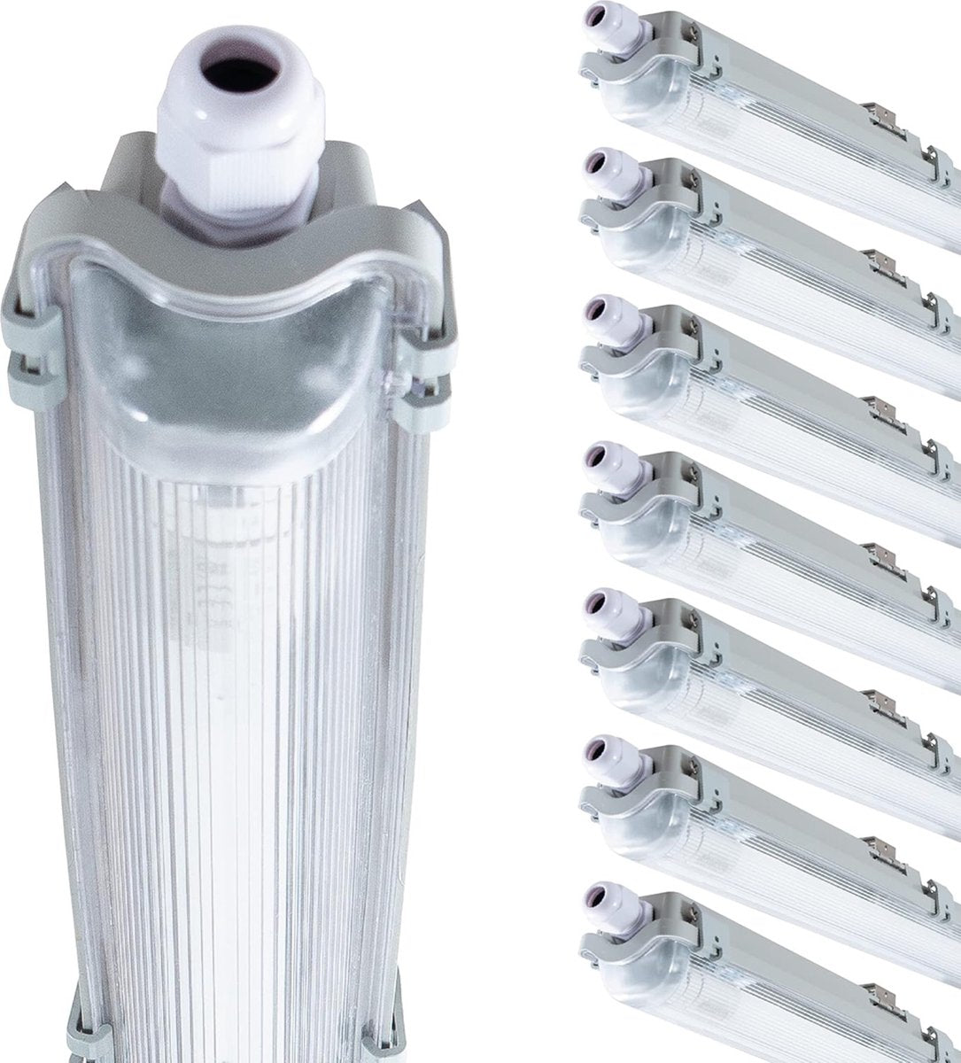 Proventa LED TL armaturen met lampen 120 cm - Koud wit licht 6500 K - Waterdicht - Voordeelverpakking - 8 stuks - LED.nl