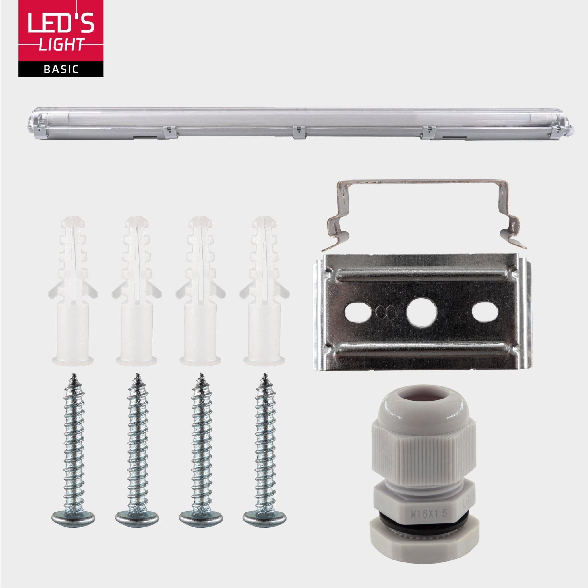 Proventa LED TL armatuur met lamp 120 cm - Koud wit licht 6500 K - Waterdicht - Complete set - LED.nl