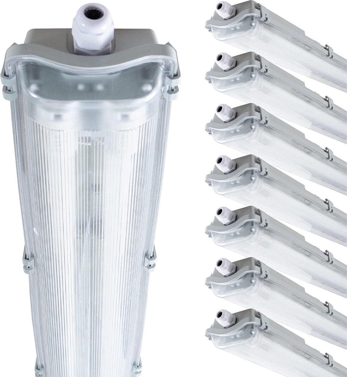 Proventa LED TL dubbel armaturen met 16 lampen 120 cm - Koud wit licht 6500 K - Voordeelverpakking - 8 stuks - LED.nl