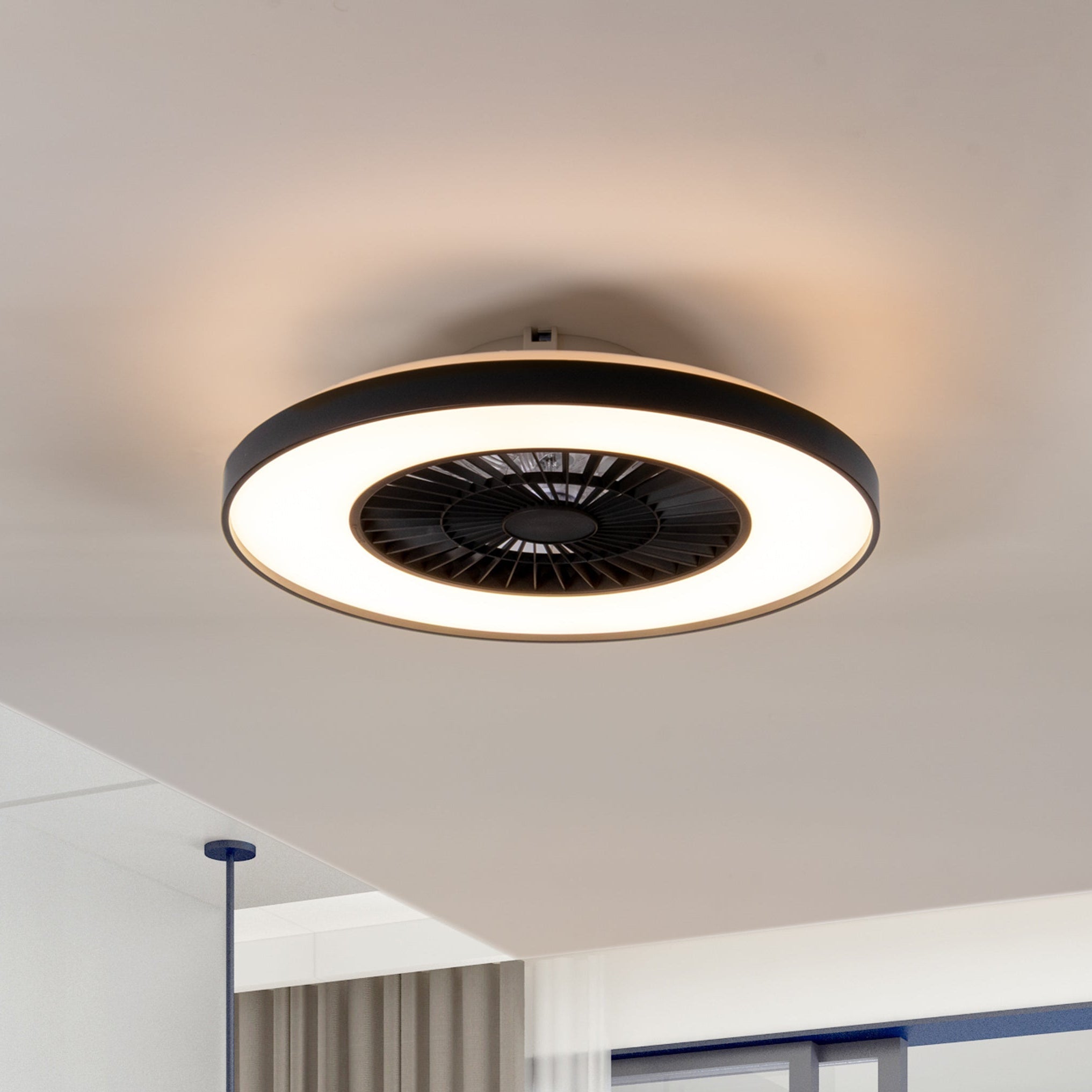 Proventa Premium Plafondventilator met lamp 60 cm - Zomer - en winterstand met afstandsbediening - Zwart - LED.nl