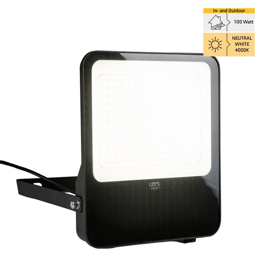 LED-Flutlicht – 100 W, 9600 lm, 4000 K – Schwarz – IP65 - LED.de