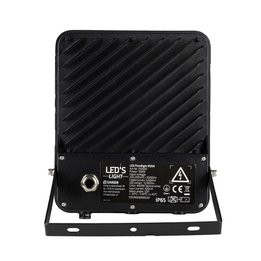 LED-Flutlicht – 100 W, 9600 lm, 4000 K – Schwarz – IP65 - LED.de
