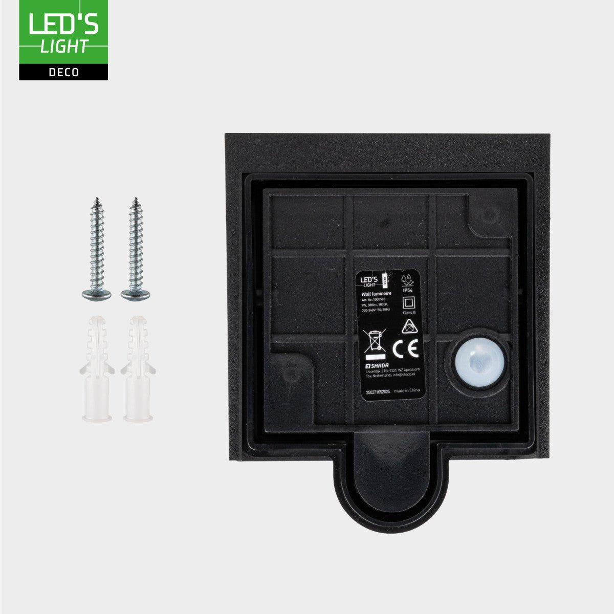 Sensor Buitenlamp met Lichtbron - Wandarmatuur - 380lm 1800K - Zwart - Aanpasbare stralingshoek - LED.nl