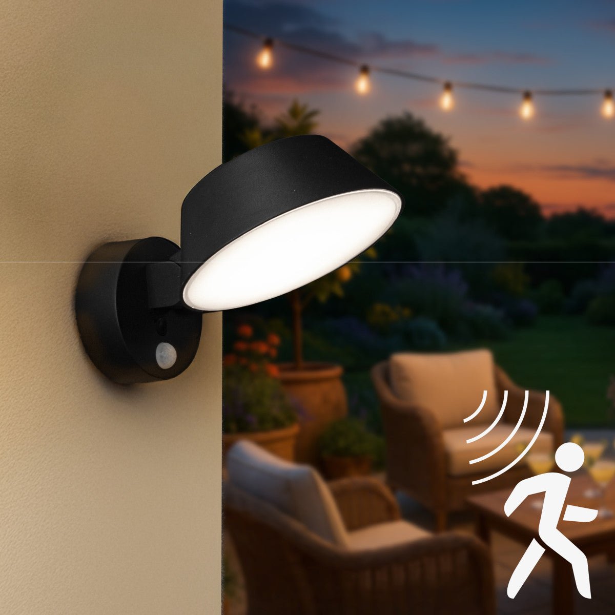 Solar Wandlamp Buitenlamp met Bewegingssensor - 350lm - 4000K - Zwart - IP54 - Sensor - LED.nl