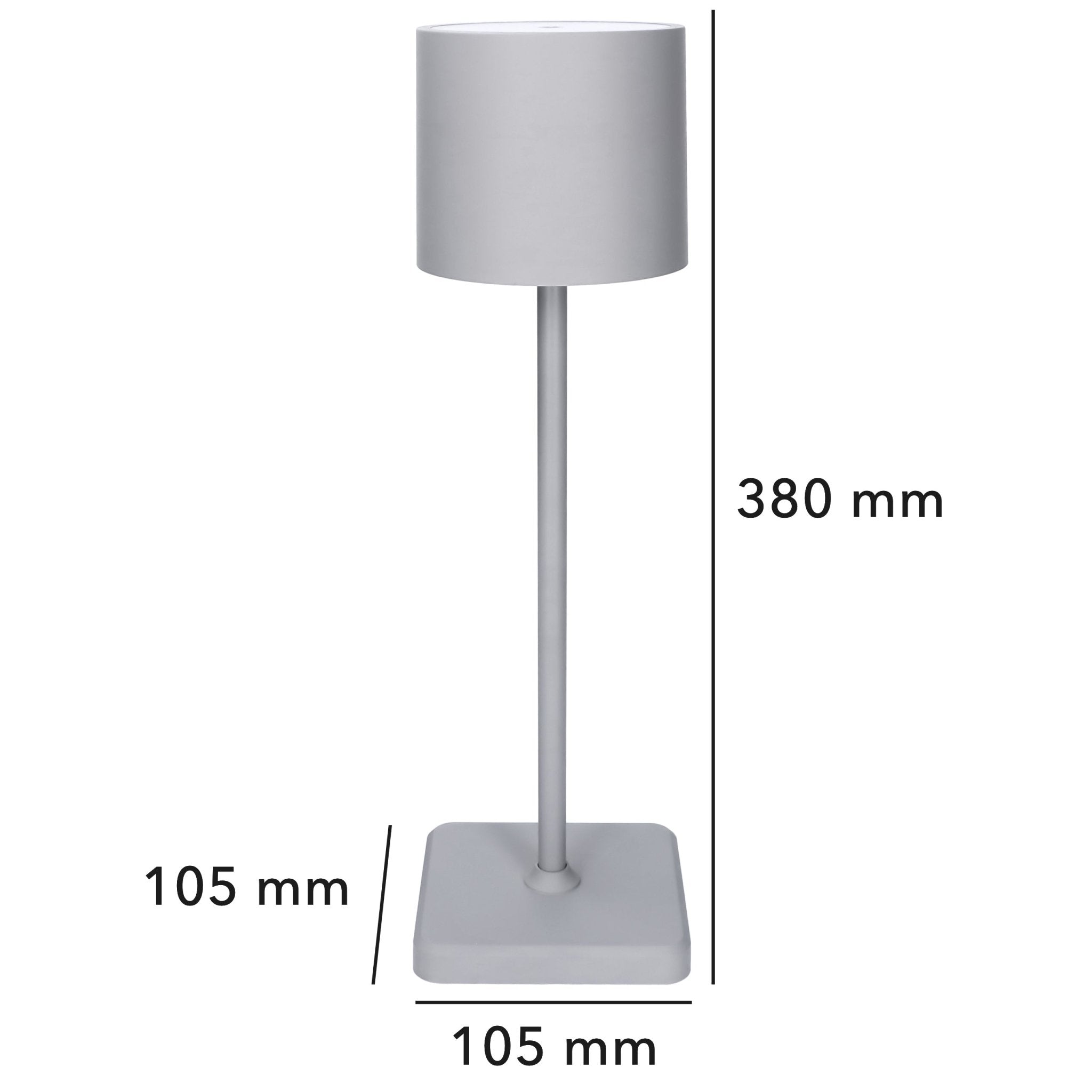 TouchDim Oplaadbare LED Tafellamp - Dimbaar via aanraking - Binnen en buiten - Grijs (kopie) - LED.nl