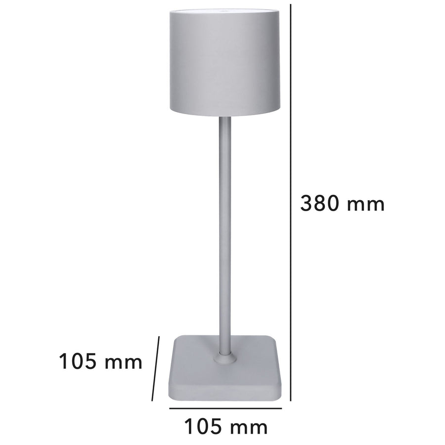 TouchDim Oplaadbare LED Tafellamp - Dimbaar via aanraking - Binnen en buiten - Grijs (kopie) Tafellampenen LED.nl