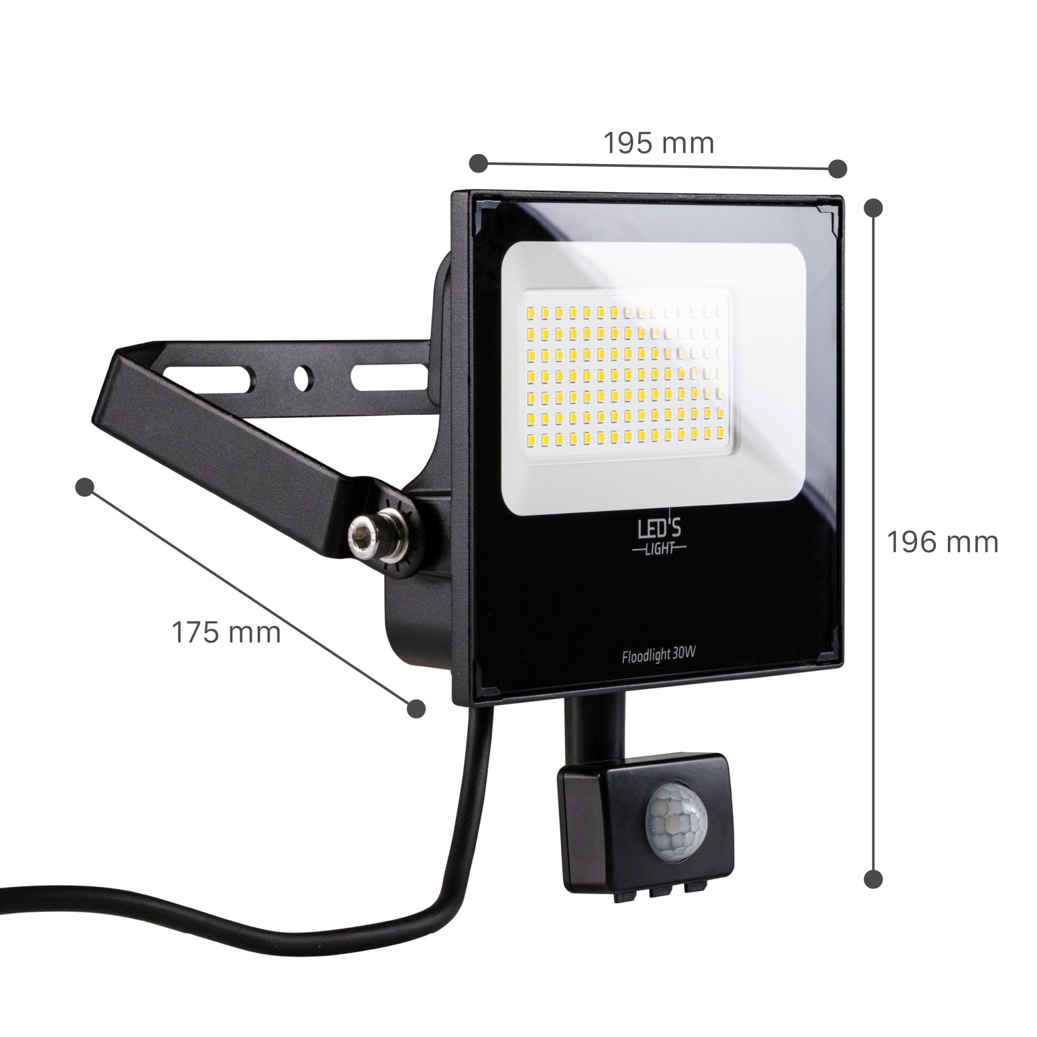 UltraFlood LED Schijnwerper 30W met Bewegingssensor en Daglichtsensor - Kantelbaar - 4800 Lumen - IP65 - LED.nl