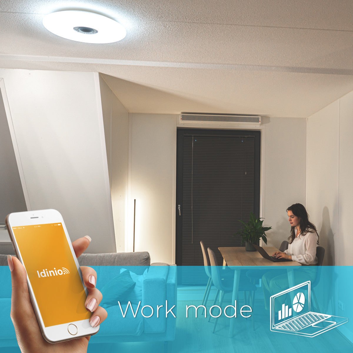 VoiceControl LED Plafondlamp 50 cm met Google Nest & Amazon Echo Dot houder - Bedienbaar met App - LED.nl