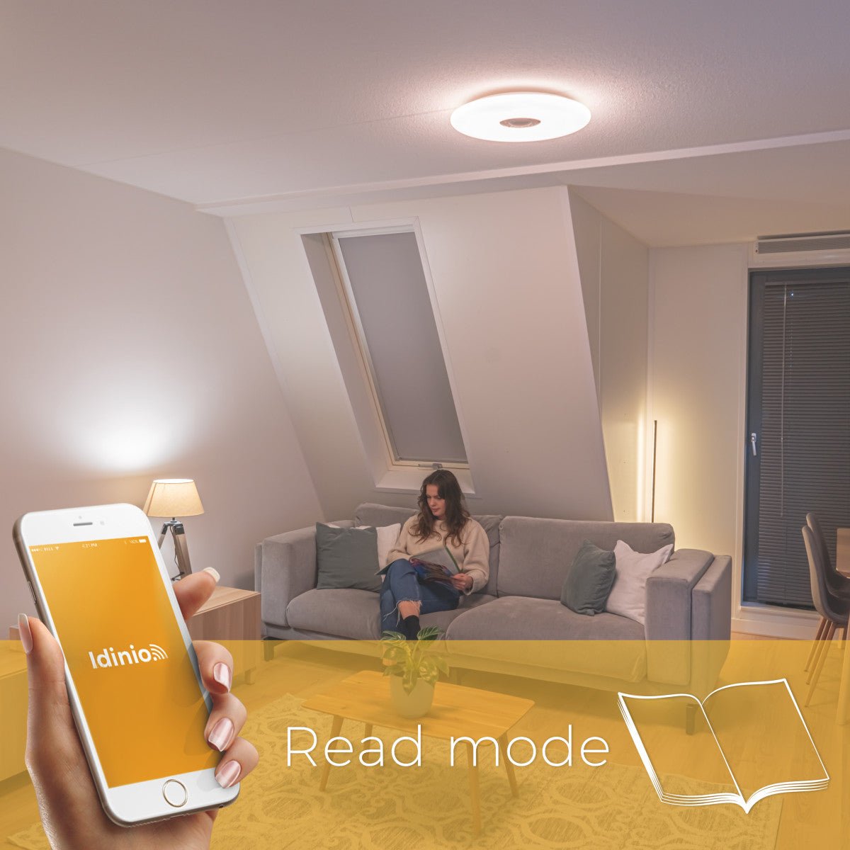 VoiceControl LED Plafondlamp 50 cm met Google Nest & Amazon Echo Dot houder - Bedienbaar met App - LED.nl