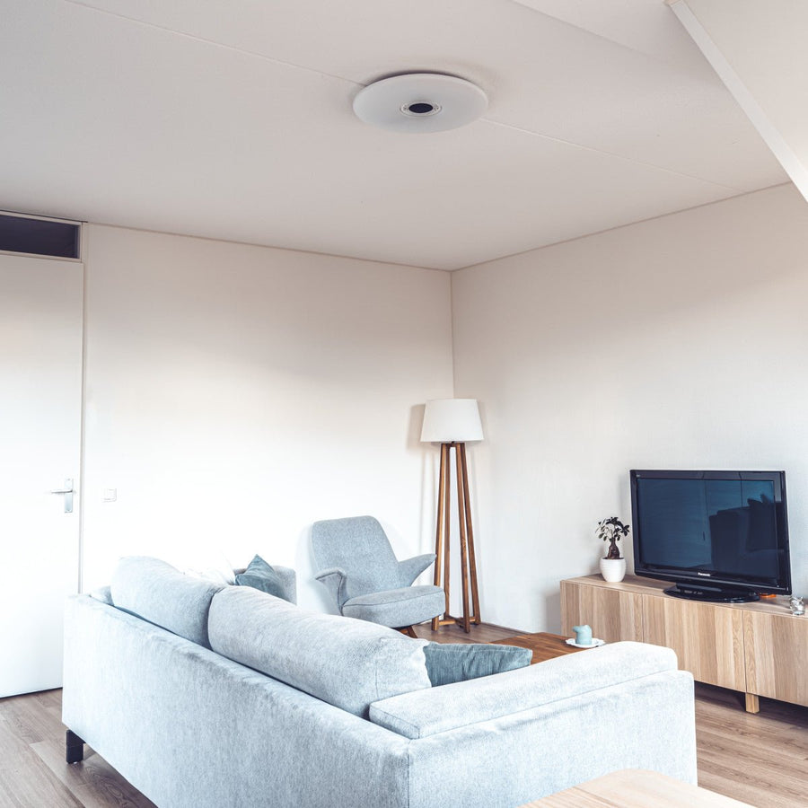 VoiceControl LED Plafondlamp 50 cm met Google Nest & Amazon Echo Dot houder - Bedienbaar met App Slimme lampen LED.nl