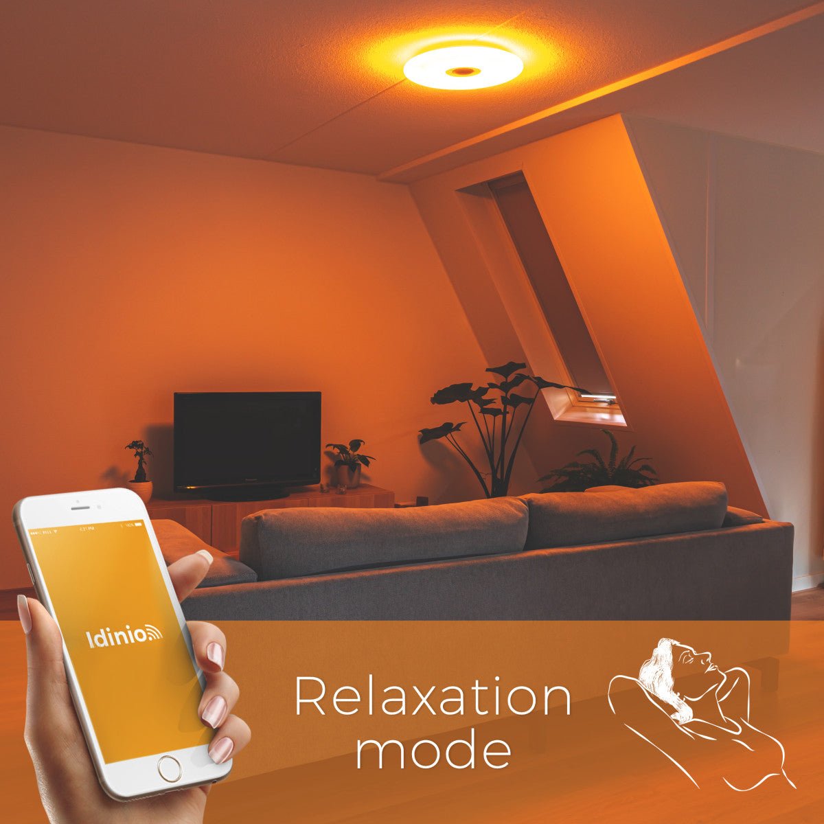 VoiceControl LED Plafondlamp 50 cm met Google Nest & Amazon Echo Dot houder - Bedienbaar met App - LED.nl