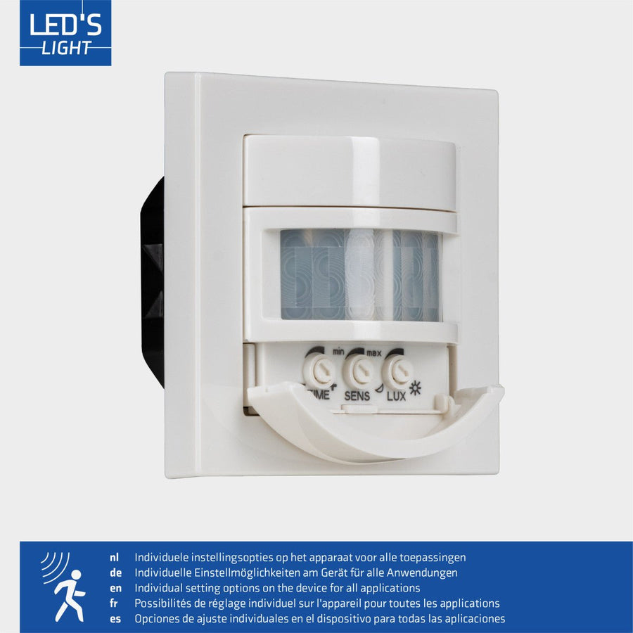 Wandschalter mit Bewegungsmelder - 55 x 55 mm Unterputz - LED-kompatibel - Weiß - LED.de