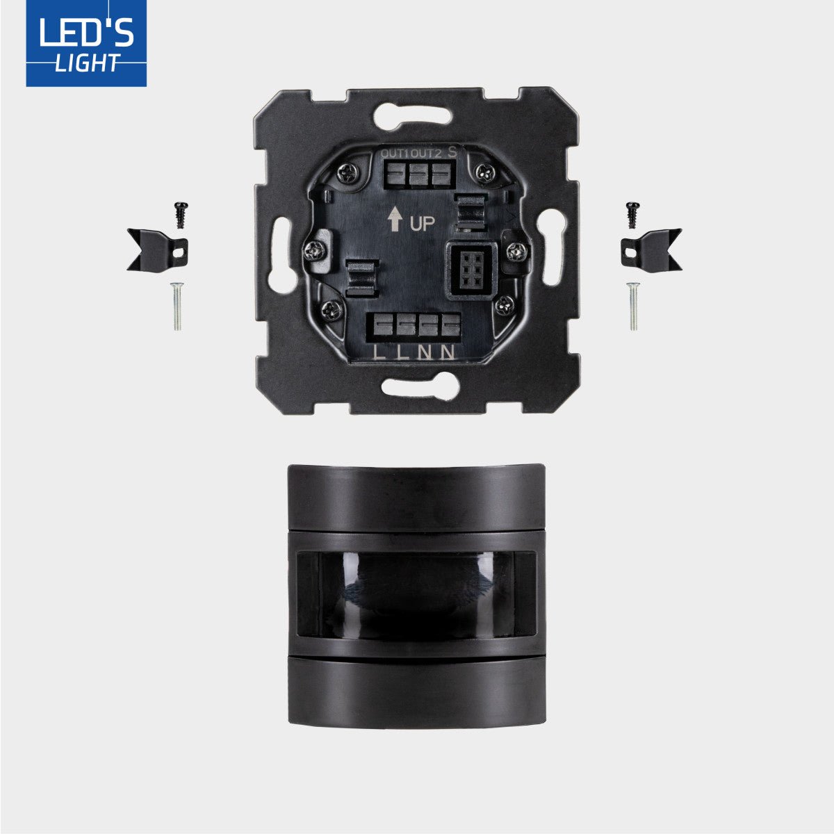 Wandschakelaar met Bewegingssensor - 55 x 55 mm inbouw - Compatibel met LED - Zwart - LED.nl