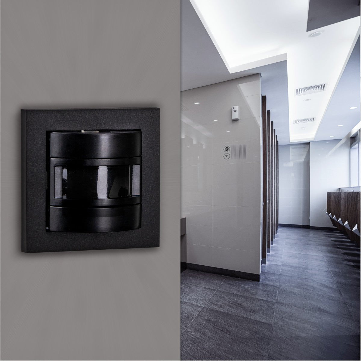 Wandschakelaar met Bewegingssensor - 55 x 55 mm inbouw - Compatibel met LED - Zwart - LED.nl