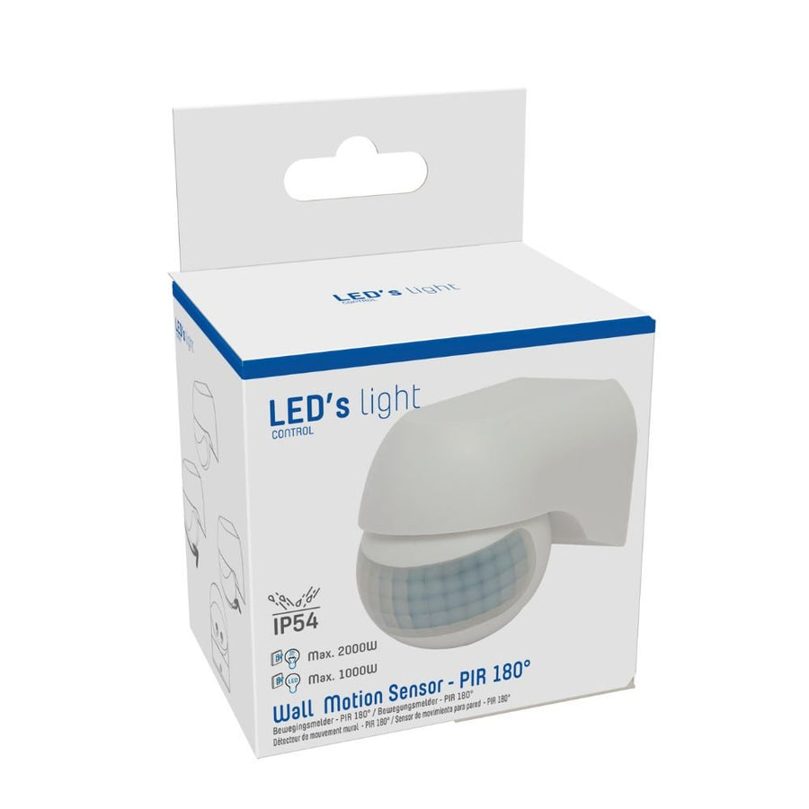 LED's Light 2-in-1 Bewegingsmelder met 12 meter bereik - Voor binnen & buiten - Wandmontage - Wit Sensoren LED.nl