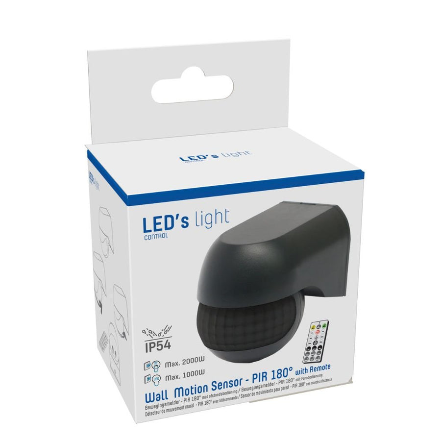LED's Light 2-in-1 Bewegingsmelder met Afstandsbediening - Detecteert schemer en beweging - Zwart Sensoren LED.nl