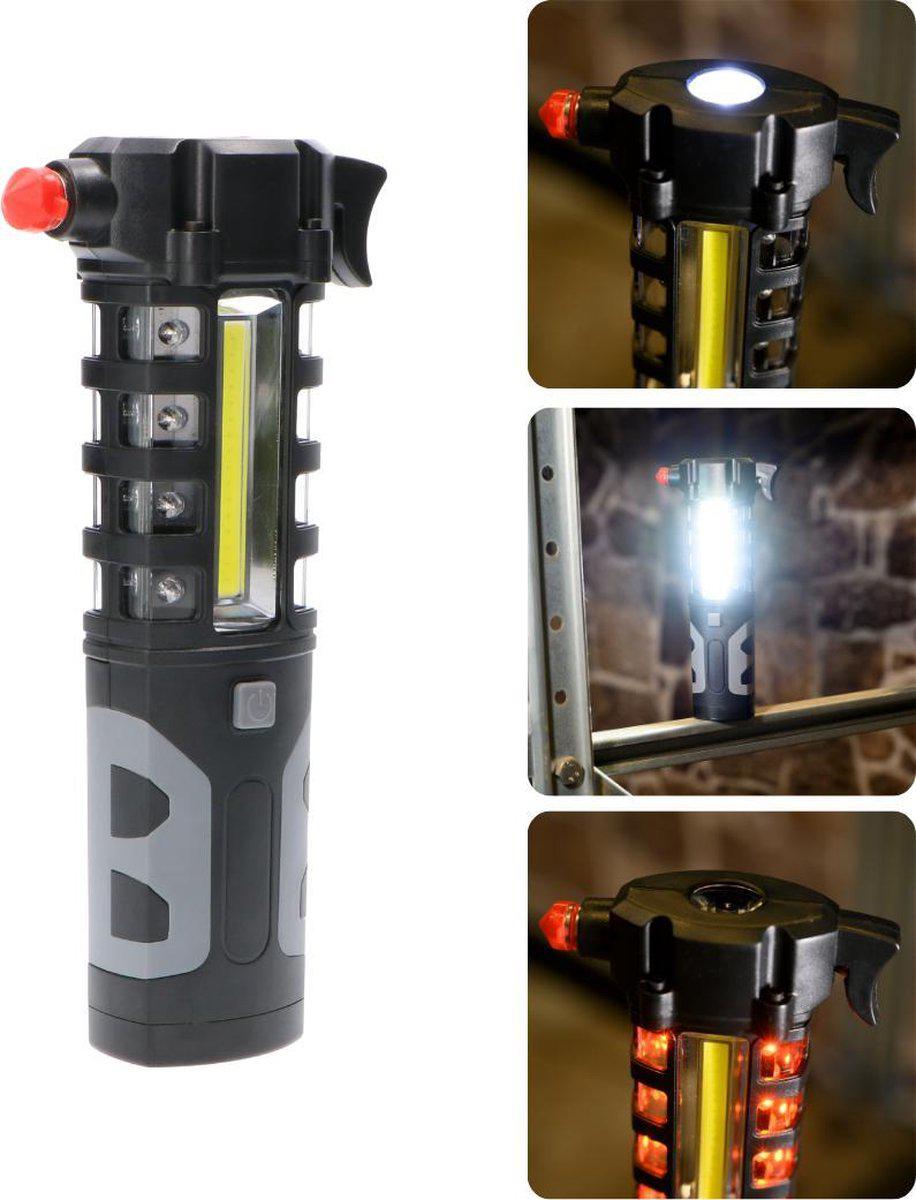 3in1 Noodverlichting voor auto - Gordelsnijder + Veiligheidshamer + Noodverlichting - LED.nl