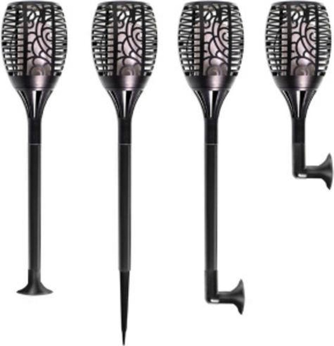 3in1 Solar Tuinlamp Fakkel met sensor - Priklamp, Wandlamp en tafellamp in 1 - 41 cm - LED.nl