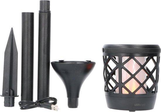 3in1 Solar Tuinlamp Fakkel met sensor - Priklamp, Wandlamp en tafellamp in 1 - 70 cm Buitenlampen LED.nl