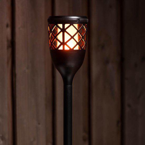 3in1 Solar Tuinlamp Fakkel met sensor - Priklamp, Wandlamp en tafellamp in 1 - 70 cm Buitenlampen LED.nl
