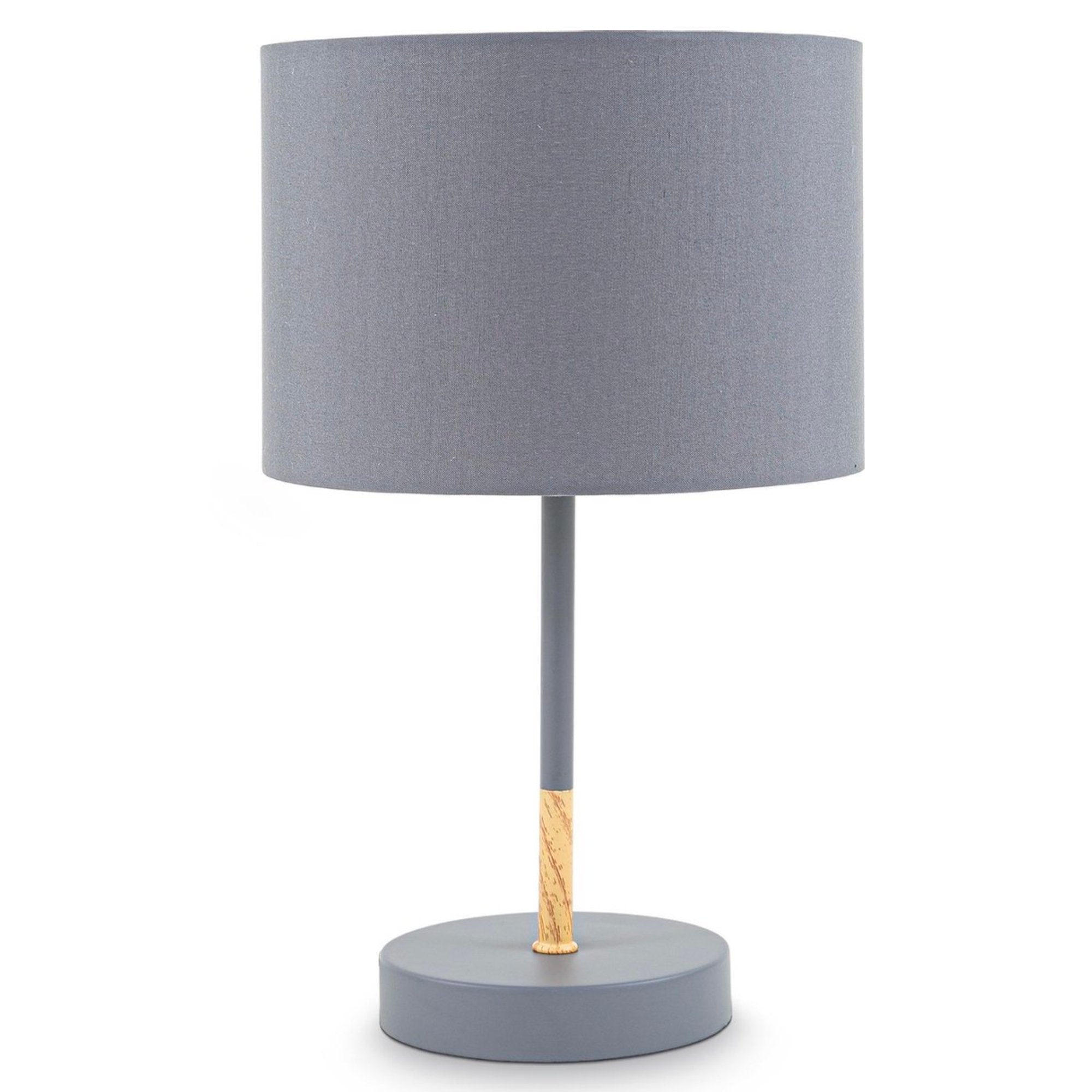 B.K.Licht - Grijze tafellamp - Metaal & stof - Met kap - Scandinavische bedlamp - Slaapkamer lamp - E27 fitting - Excl. lichtbron - LED.nl