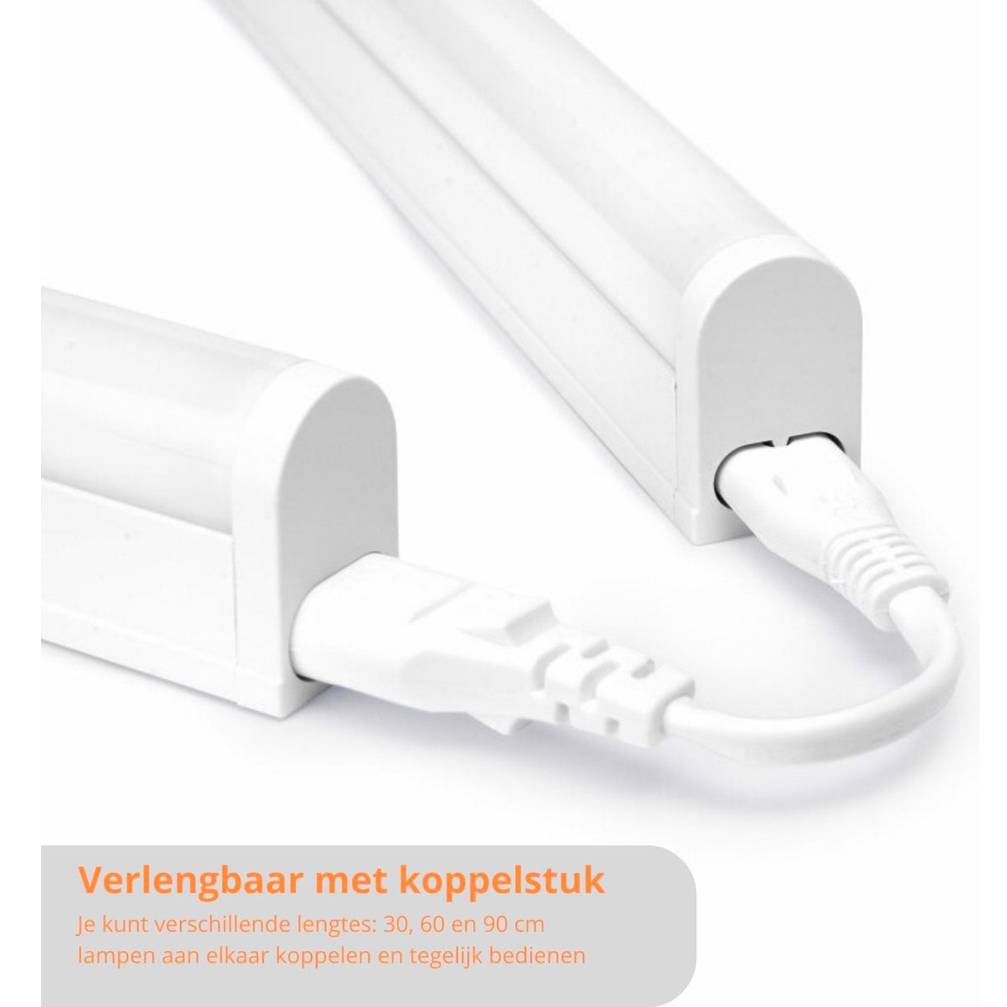 Complete LED Kastverlichting 90 cm - Met koppelstuk en voeding - 3000K LED.nl