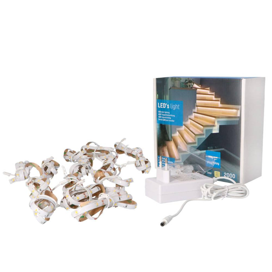 LED's Light komplettes LED-Treppenbeleuchtungsset – 15 Stufen x 80 cm – kürzbar – kaltweißes Licht - LED.de