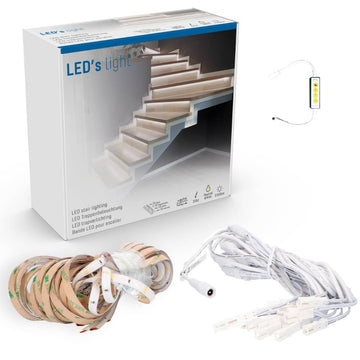 LED's Light komplettes LED-Treppenbeleuchtungsset – 15 Stufen x 80 cm – kürzbar – kaltweißes Licht - LED.de