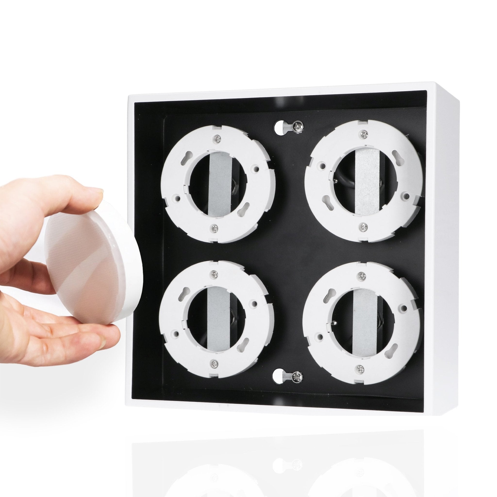 Cube Plafondlamp met 4 lichtpunten - Draaibaar licht -  Staal - 20 x 20 cm - Wit - LED.nl