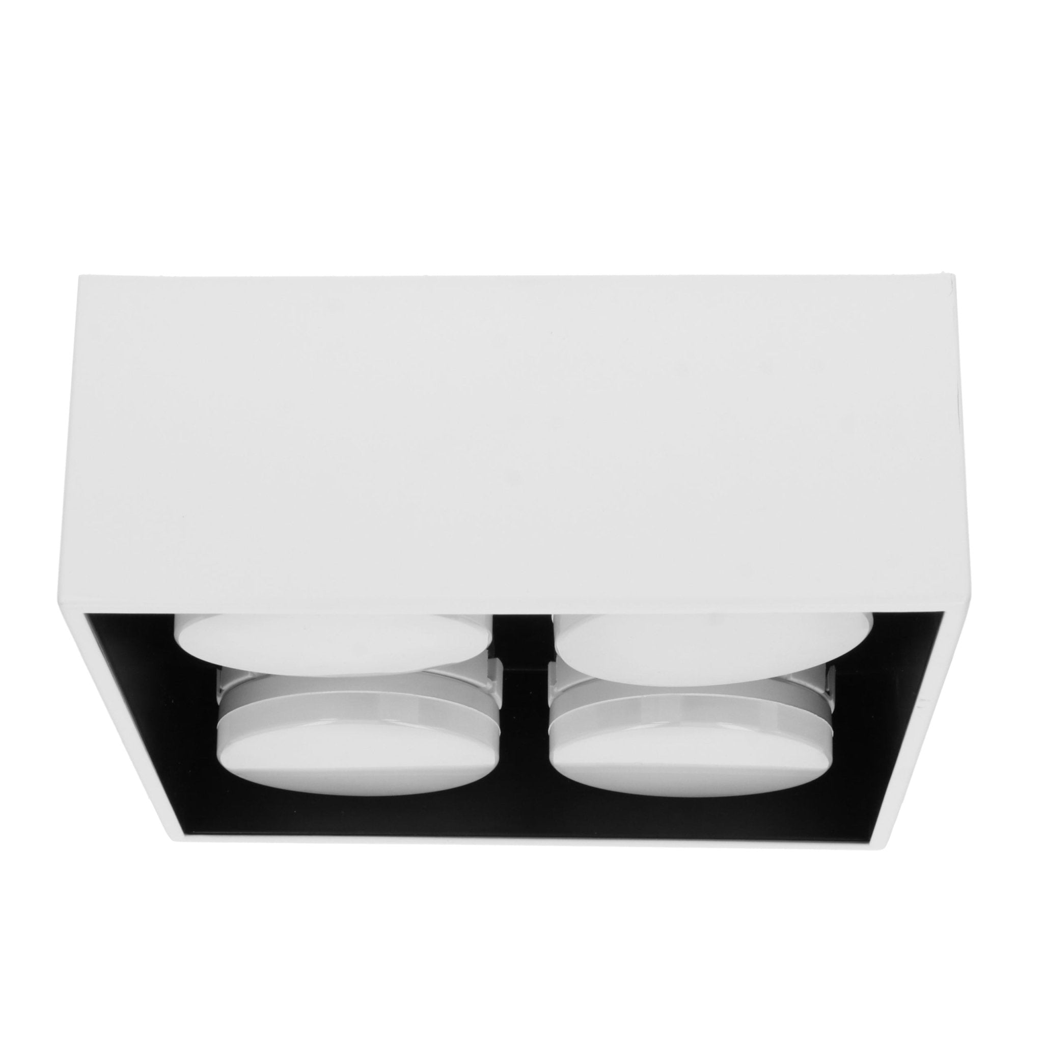 Cube Plafondlamp met 4 lichtpunten - Draaibaar licht -  Staal - 20 x 20 cm - Wit - LED.nl