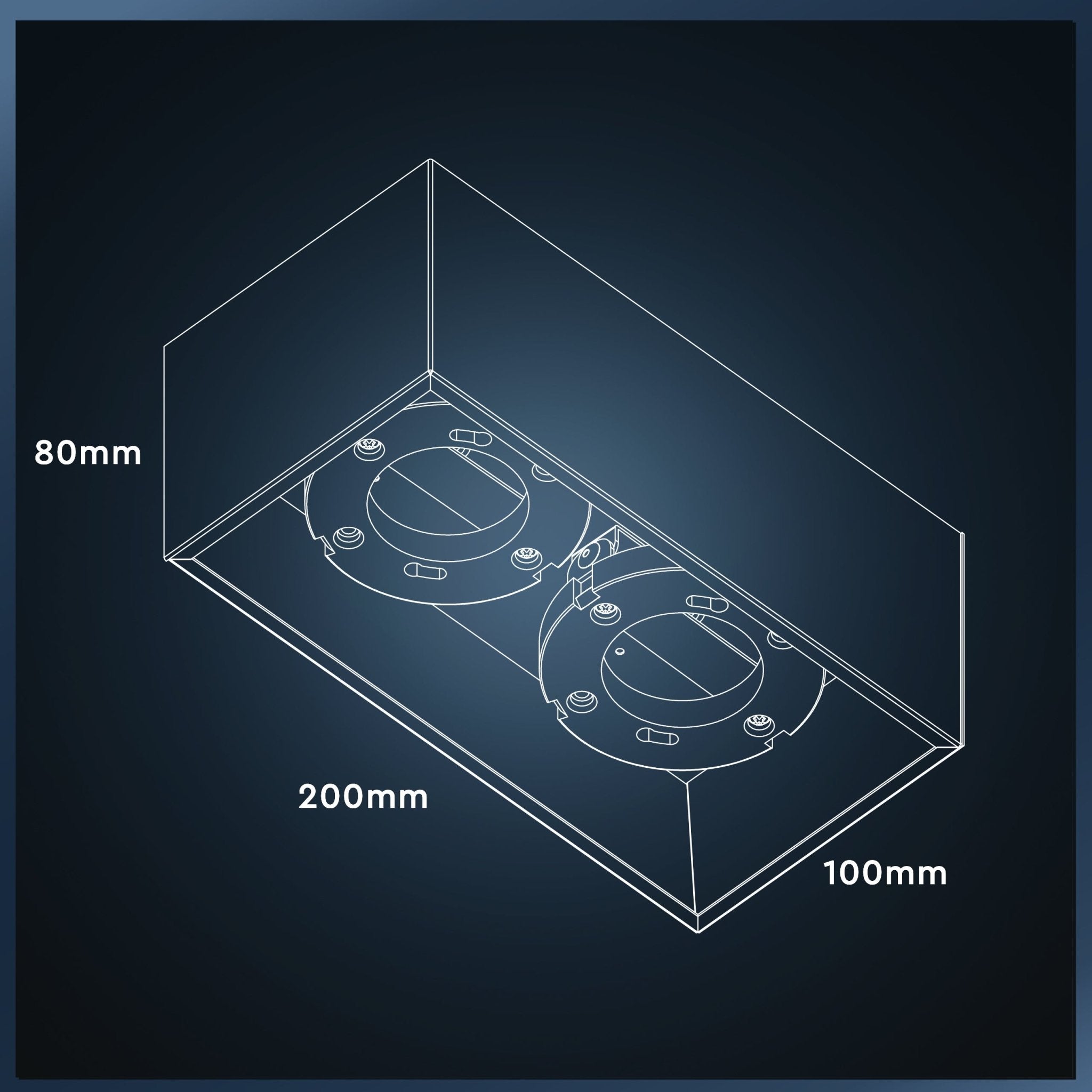 Cube Plafonniere met 2 lichtpunten - Draaibaar licht -  Staal - 20 x 8 cm - Zwart - LED.nl