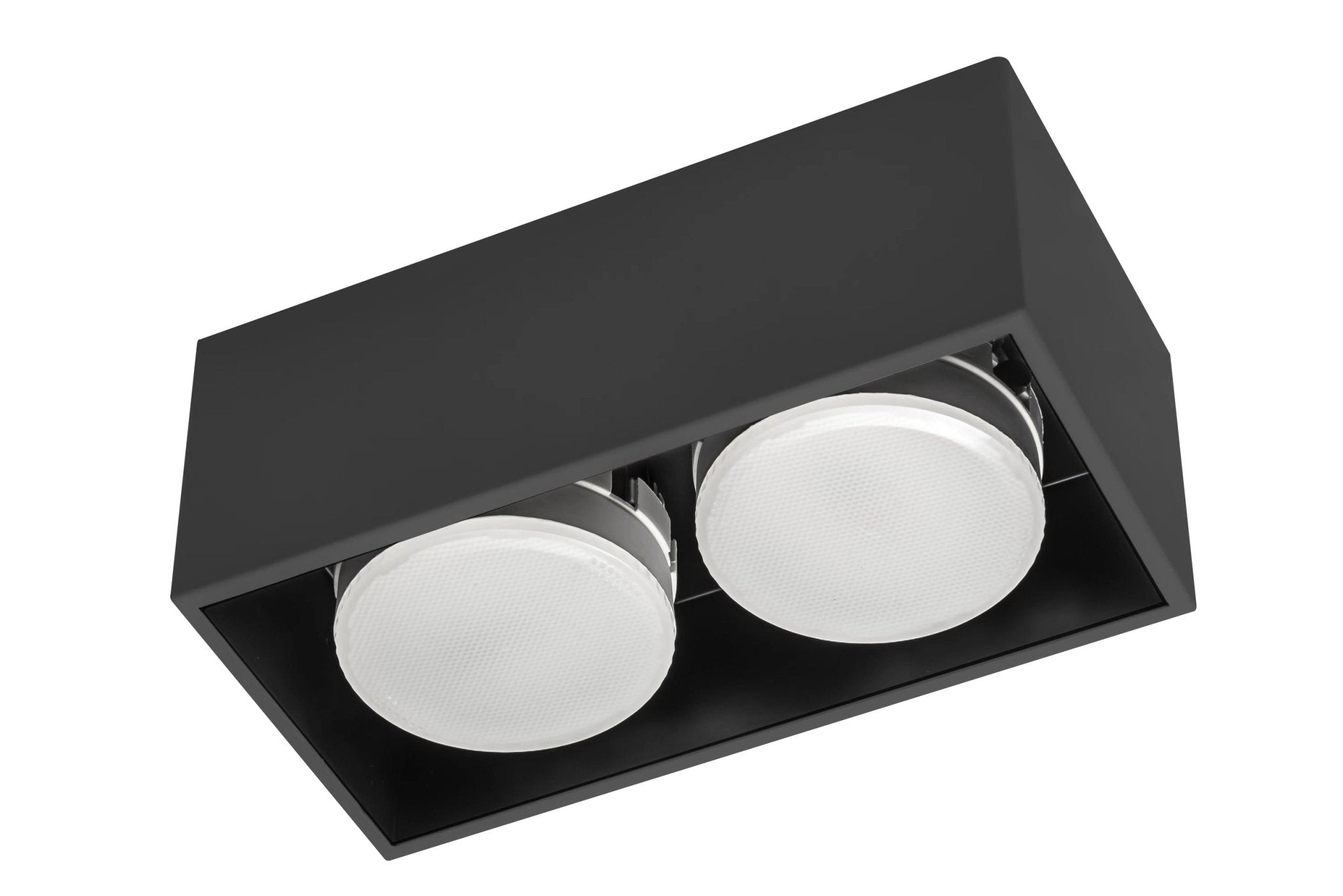 Cube Plafonniere met 2 lichtpunten - Draaibaar licht -  Staal - 20 x 8 cm - Zwart - LED.nl