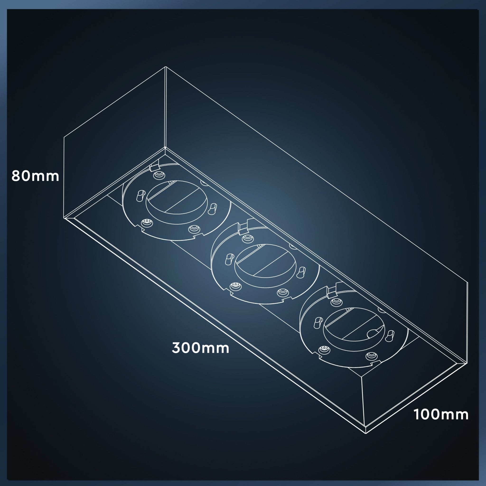 Cube Plafonniere met 3 lichtpunten - Draaibaar licht -  Staal - 30 x 8 cm - Zwart - LED.nl