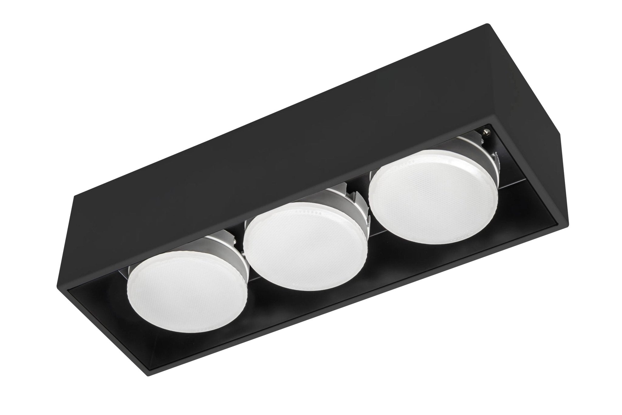Cube Plafonniere met 3 lichtpunten - Draaibaar licht -  Staal - 30 x 8 cm - Zwart - LED.nl