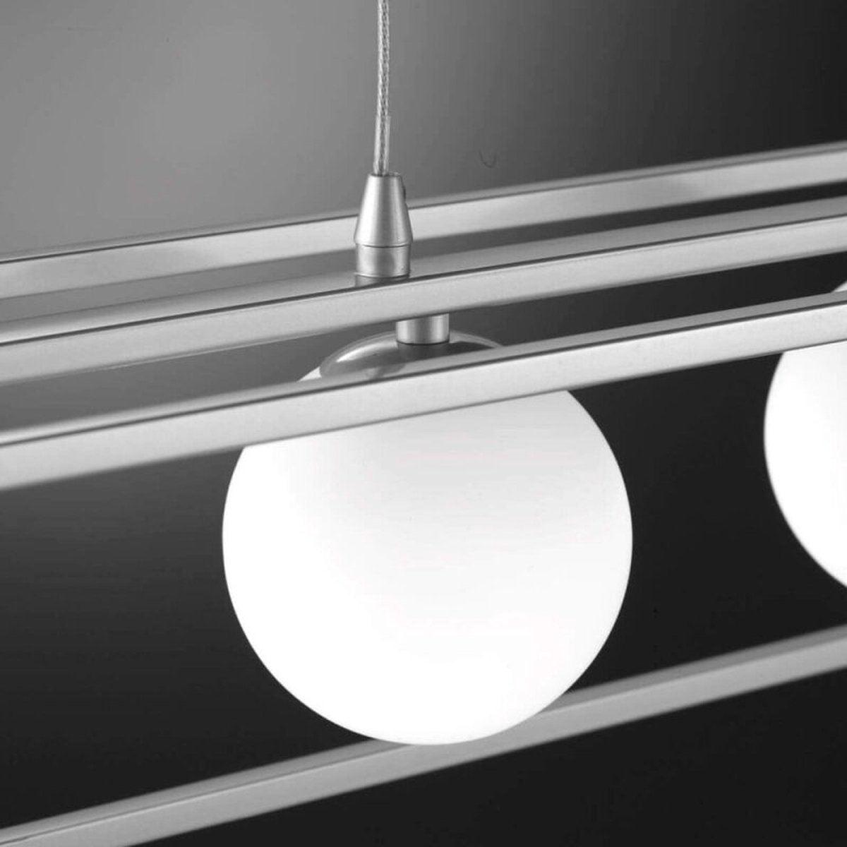 Deco Hanglamp eetkamer met 6 lichtpunten - In hoogte verstelbaar - LED lampen inbegrepen - Zilver - LED.nl