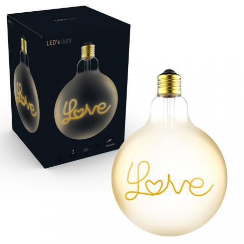 DecoDim Mega LED Lamp with text E27 - Love - Dimmable extra warm white - Globe - LED.nl