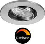 DimToWarm LED Inbouwspot nikkel - Ø68mm - Kantelbaar - Dimbaar warm wit licht - CRI95 - LED.nl