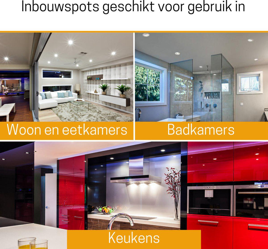 6 PACK - LED's Light Pro LED Inbouwspot Zwart - DimToWarm - Ø 68mm - Kantelbaar - Warm wit licht - CRI95- Dimbaar Inbouwspots LED.nl