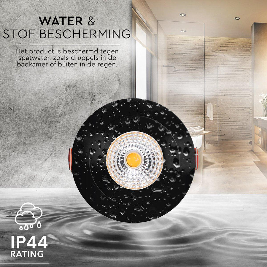 6 PACK - LED's Light Pro LED Inbouwspot Zwart - DimToWarm - Ø 68mm - Kantelbaar - Warm wit licht - CRI95- Dimbaar Inbouwspots LED.nl