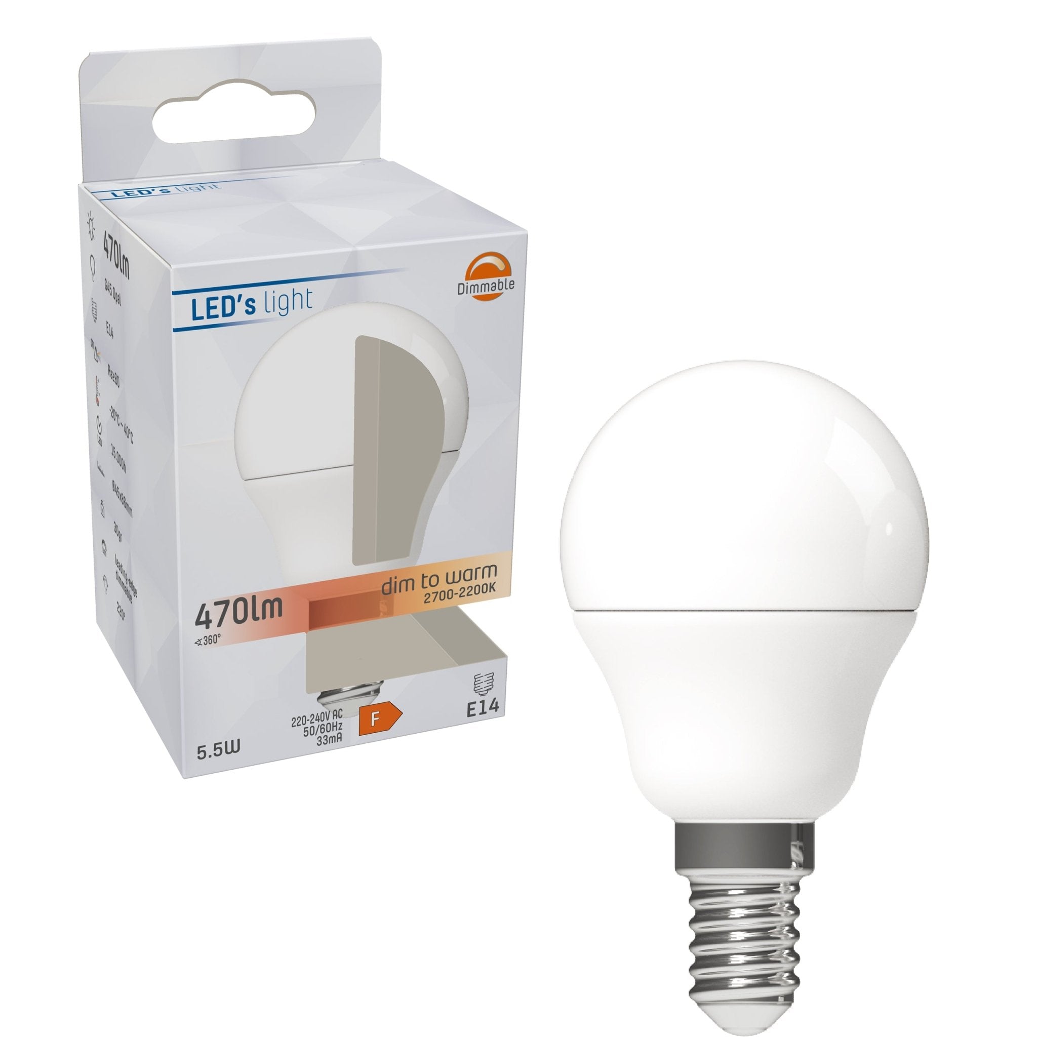 Dimbare LED Lamp E14 - Dimbaar naar extra warm wit - 1 lamp Dimbare lampen LED.nl