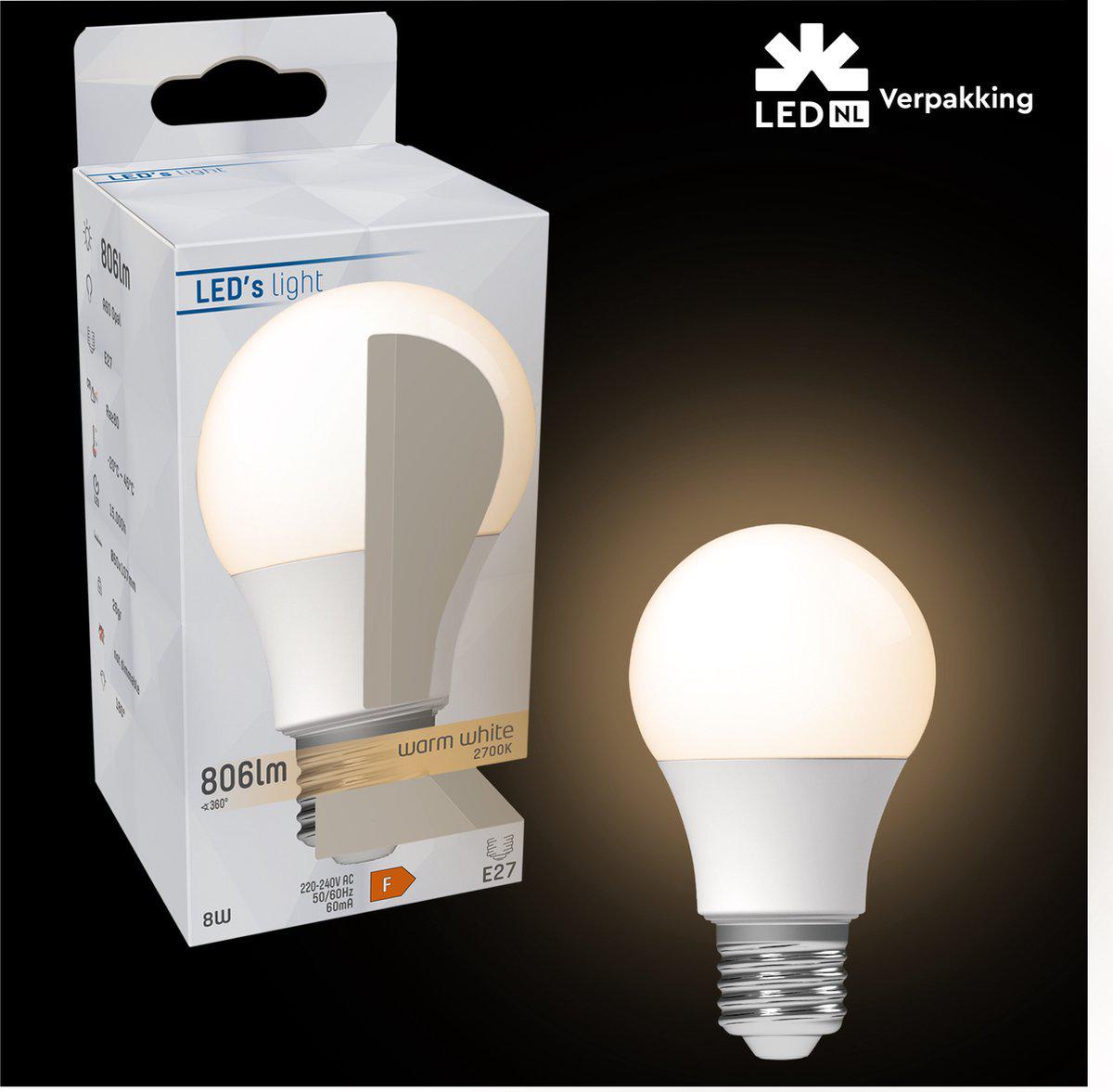 Dimbare LED Lamp E27 - Dimbaar naar extra warm wit - 1 lamp Dimbare lampen LED.nl
