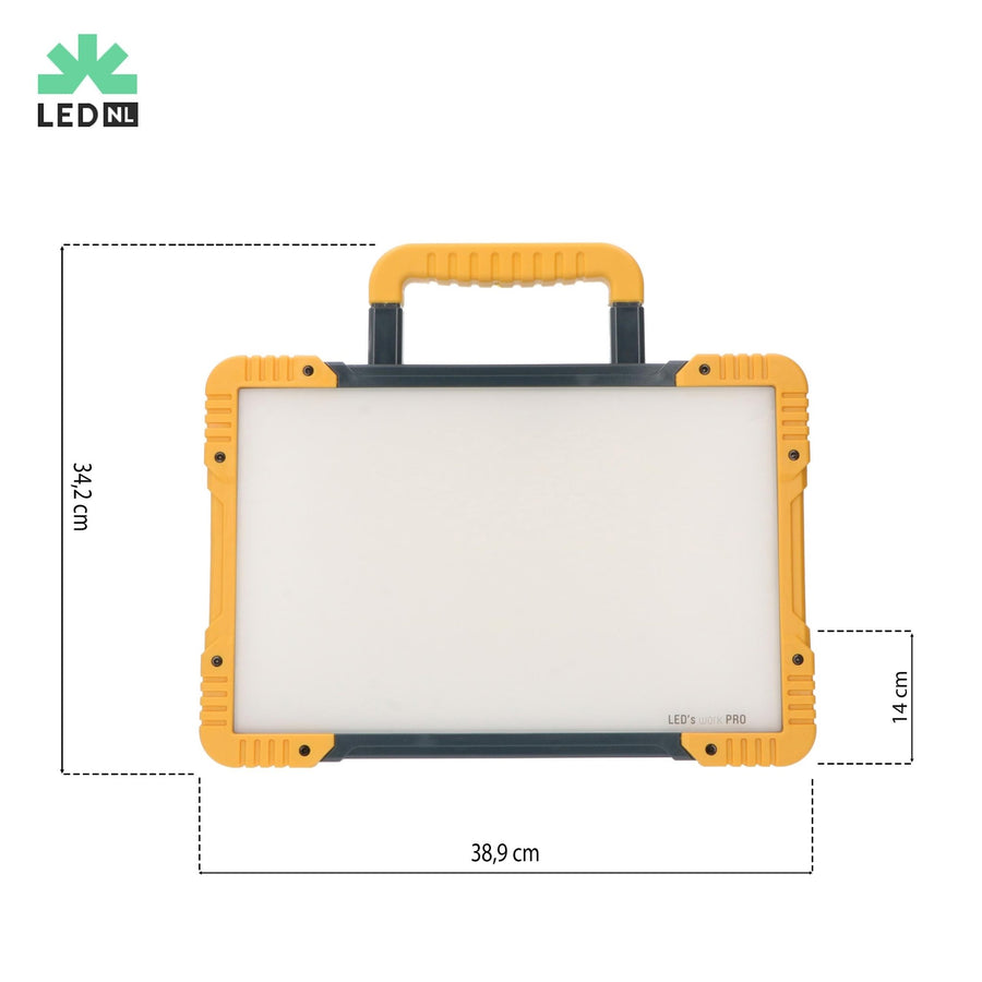 LED's Work Draadloze LED Bouwlamp 5200 - Werkt op accu's van Makita, Bosch, Dewalt, Milwaukee, Metabo – IP54 Bouwlampen LED.nl