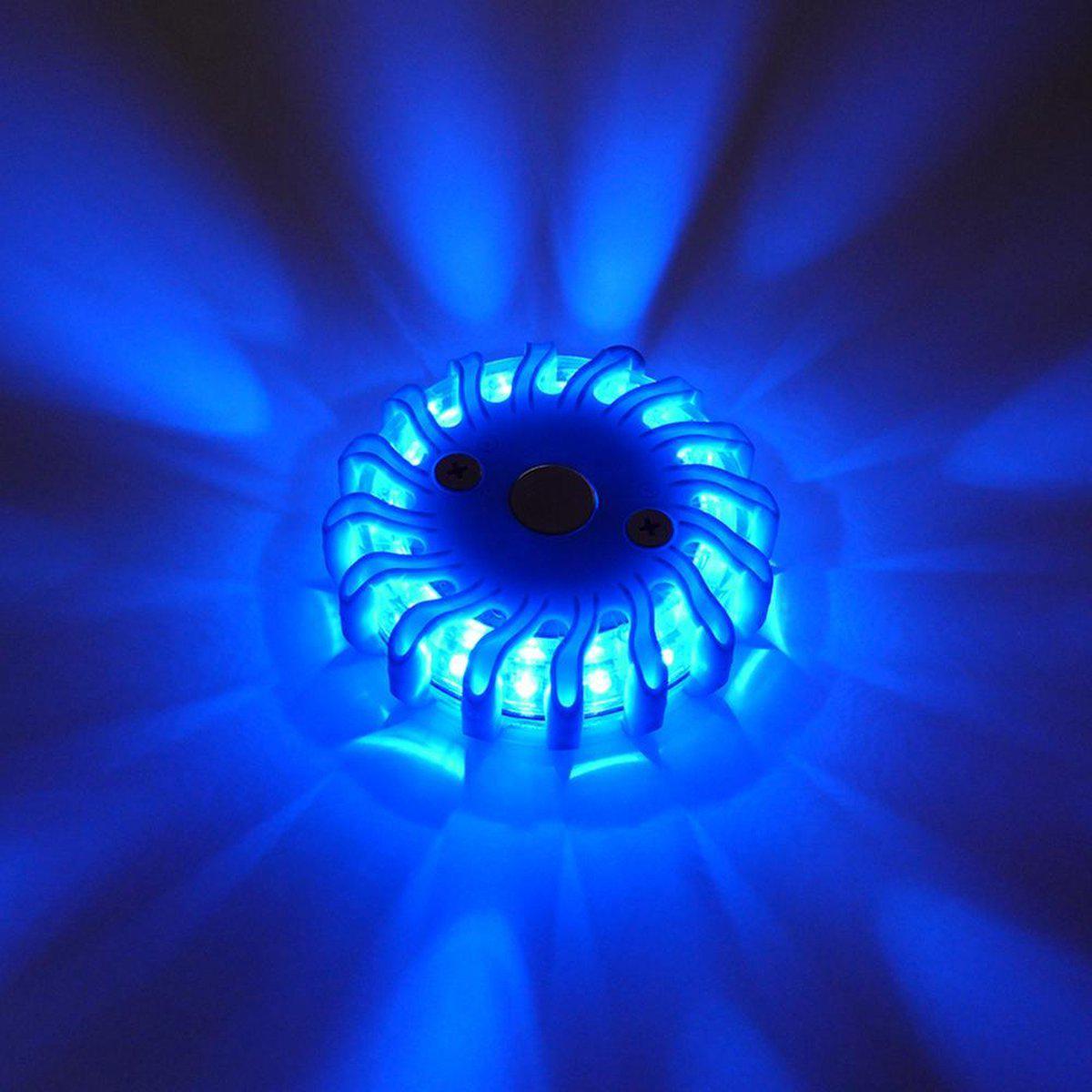 Draadloze LED Zwaailamp Blauw op batterijen - 9 standen - Magnetisch & Waterdicht Noodverlichting LED.nl