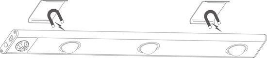 LED's Light EasyFix Kastverlichting onderbouwverlichting met Bewegingssensor - RGB functie - 3 lichtpunten - Draadloos en oplaadbaar - 35 cm Kastverlichting LED.nl