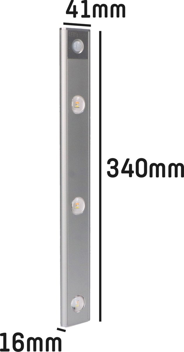 LED's Light EasyFix Kastverlichting onderbouwverlichting met Bewegingssensor - RGB functie - 3 lichtpunten - Draadloos en oplaadbaar - 35 cm Kastverlichting LED.nl