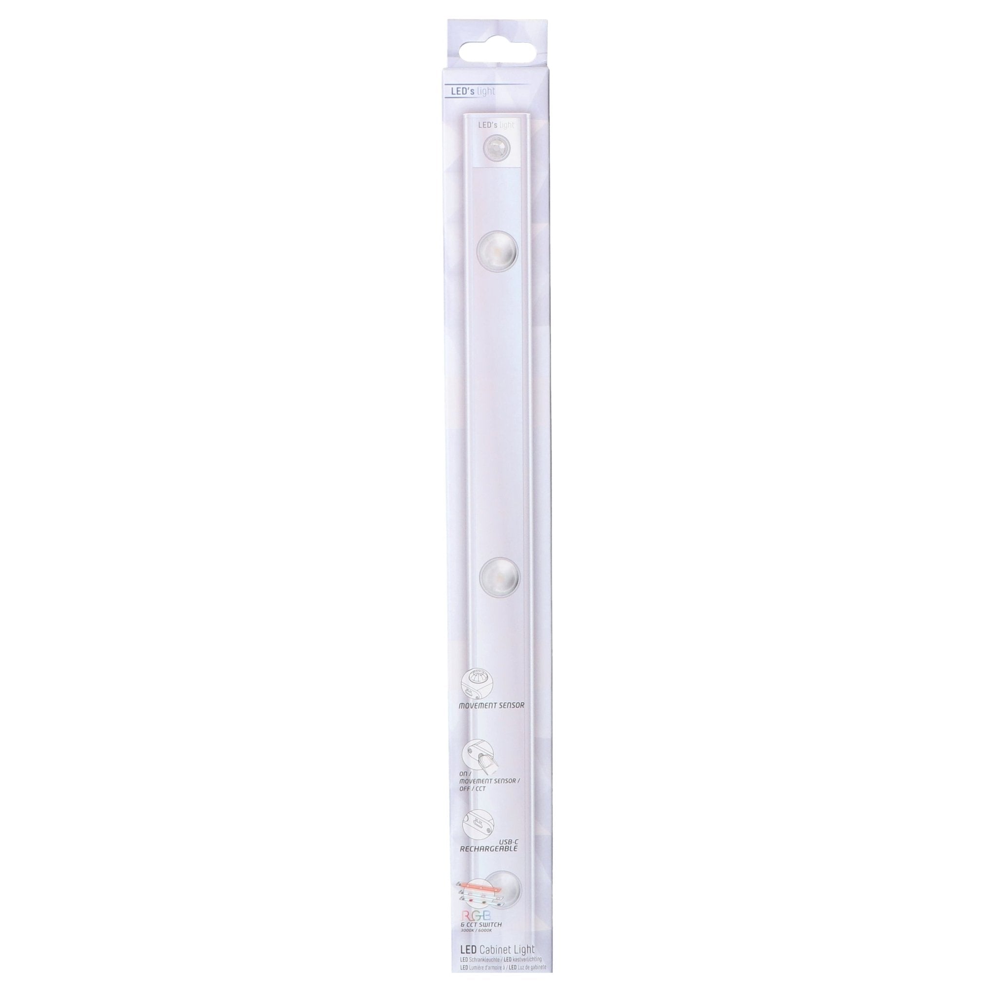 LED's Light EasyFix Kastverlichting onderbouwverlichting met Bewegingssensor - RGB functie - 3 lichtpunten - Draadloos en oplaadbaar - 35 cm Kastverlichting LED.nl