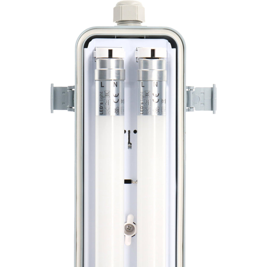 LED's Light Dubbele LED TL lamp 60 cm - compleet met LED buizen - Binnen en buiten - 2200 lm - 2x6W - 4000K - 185lm/w - Energielabel B TL verlichting LED.nl