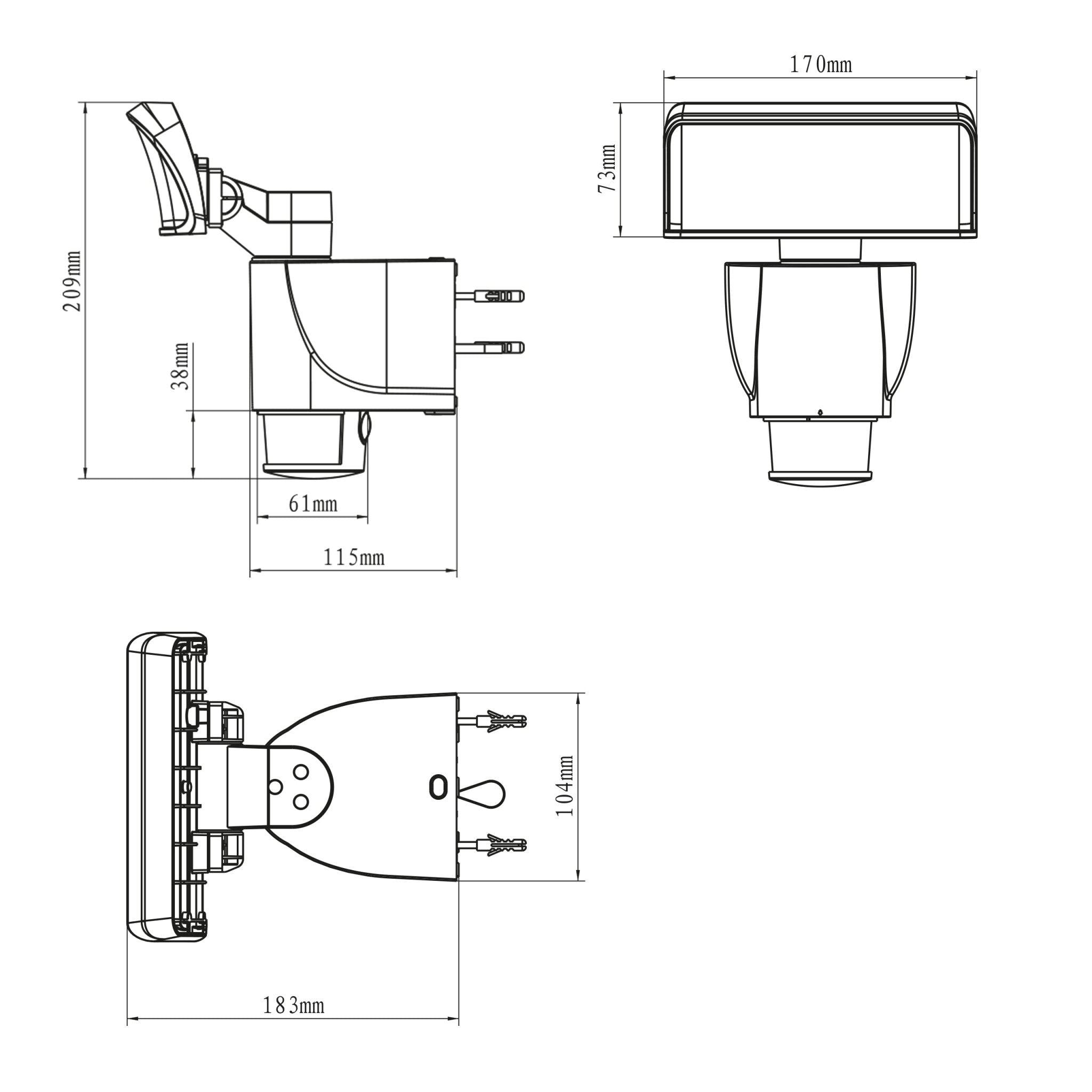 LED's Light LED Schijnwerper met Sensor - Automatische bewegingsvolging - Wit Lichtbronnen Led.nl